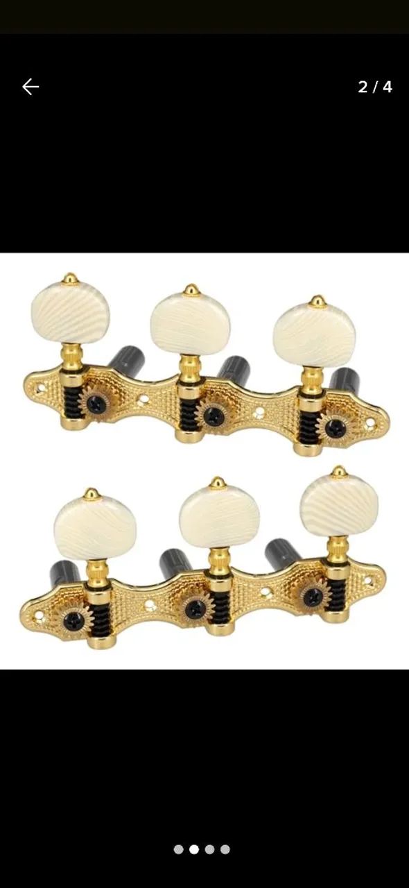 Tarraxas douradas de luxo violão nylon 18 dentes. - Foto 3