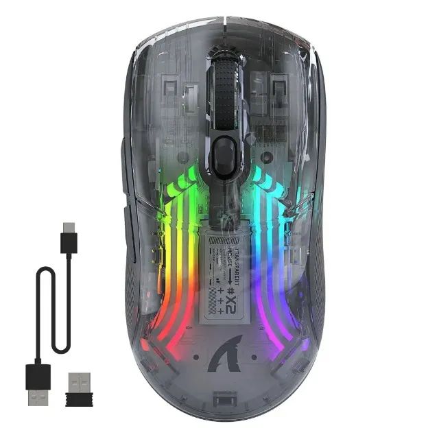 Mouse Gamer Attack Shark X2, sem fio, RGB, bluetooth, 2.4 ghz (novo) - Foto 3