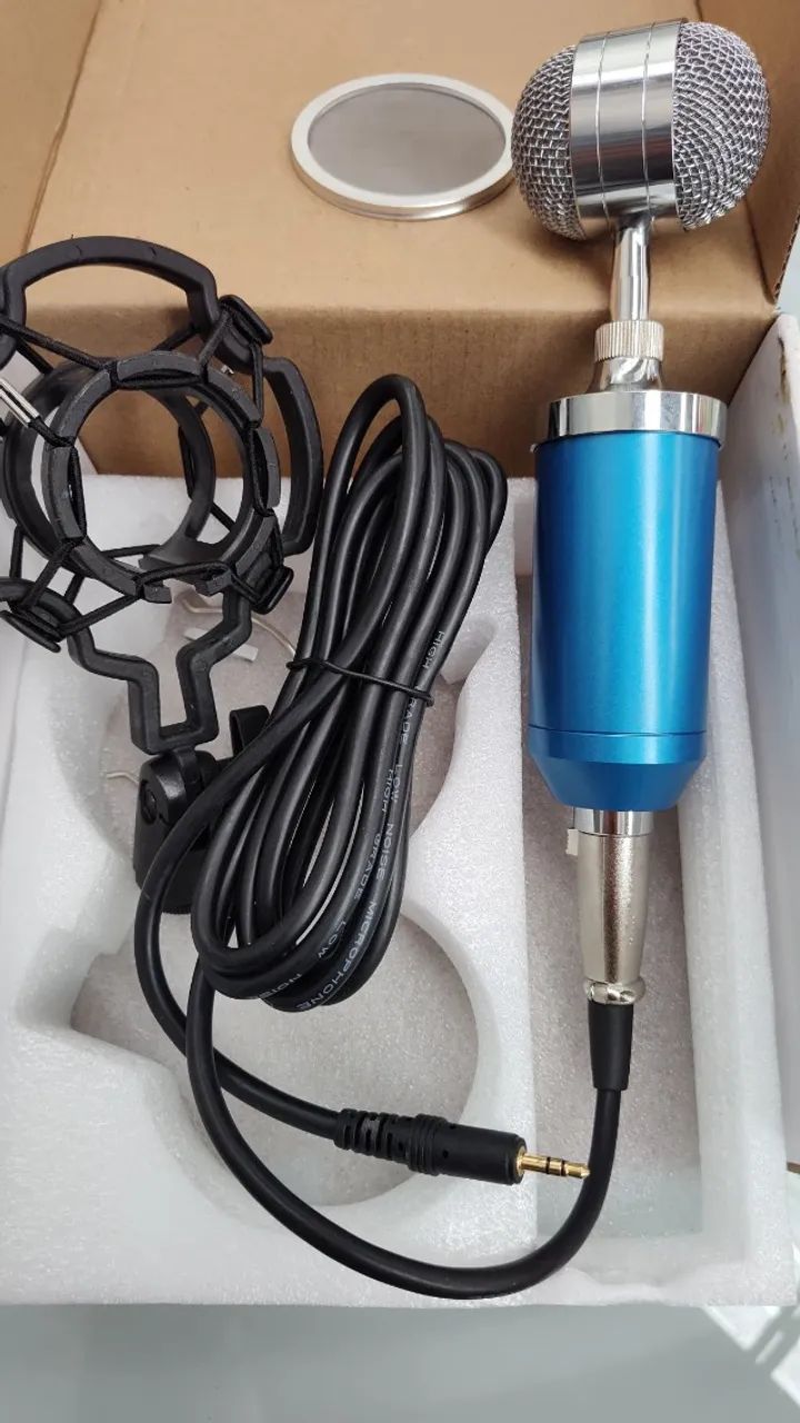 Microfone BM 8000 High Density Condesador de Altissima Prescisão Azul - Foto 3