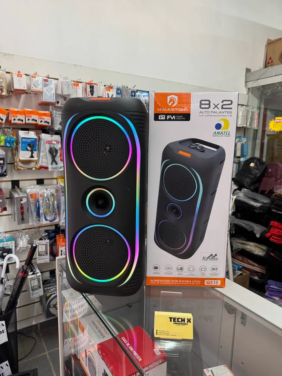 Caixa de Som Bluetooth Karaokê MP3 sem Fio 
