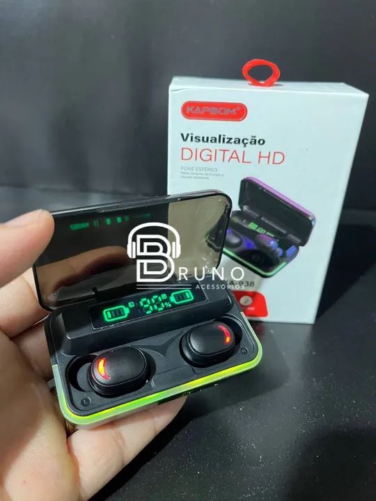 Fone de Ouvido Bluetooth com Display Digital - Novo
