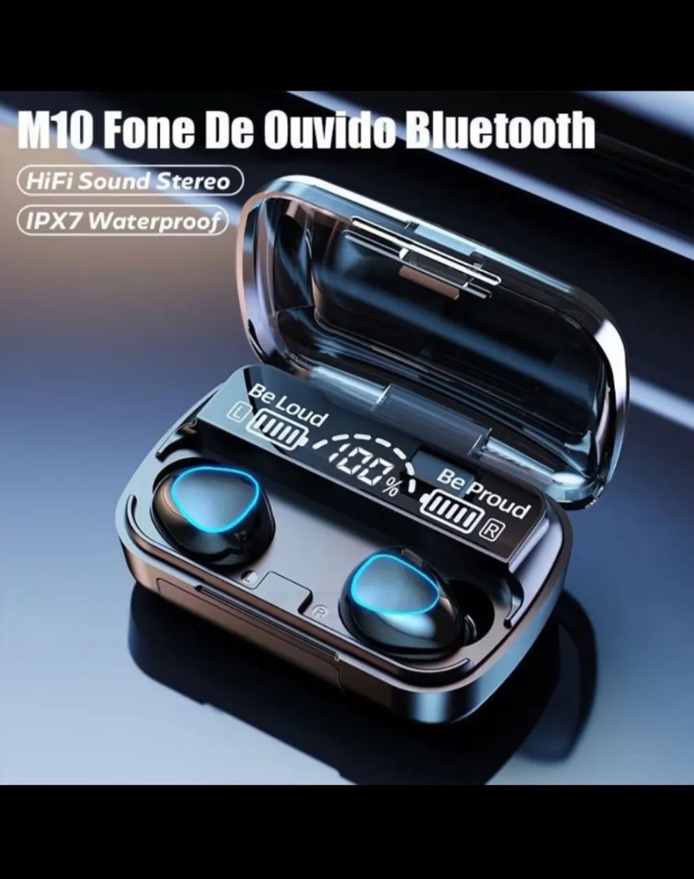 Fone de Ouvido Bluetooth M10 - HiFi Stereo e IPX7