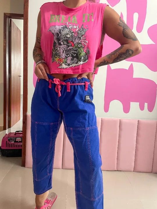 Kimono de Jiu-Jitsu Feminino Azul/Rosa- A0 - In The Guard - Ótimo estado (Florianópolis) - Foto 2