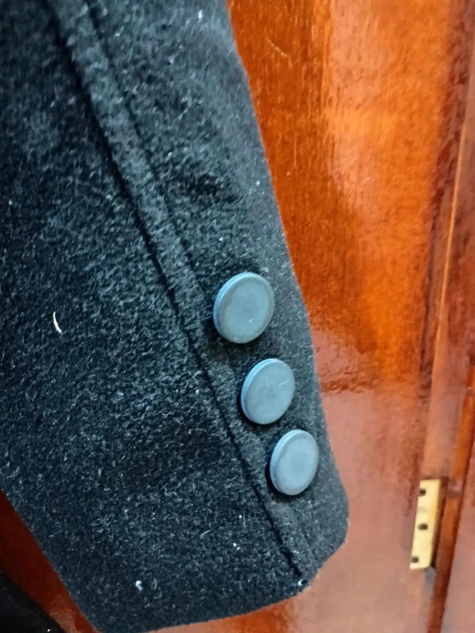 Casaco de lã preto elegante - Foto 5