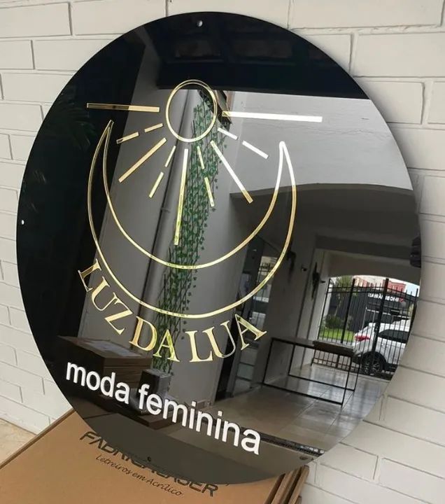 Placa com Letreiro Parede 60x60cm - Acrílico Redondo Personalizado - Foto 2