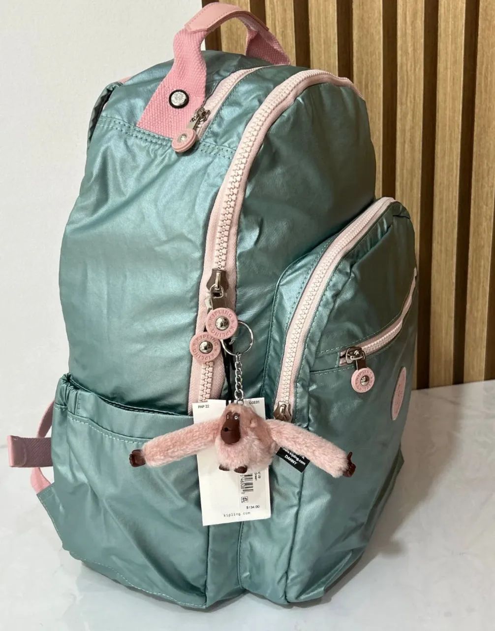 Mochila Kipling Verde Metalizada - Foto 3