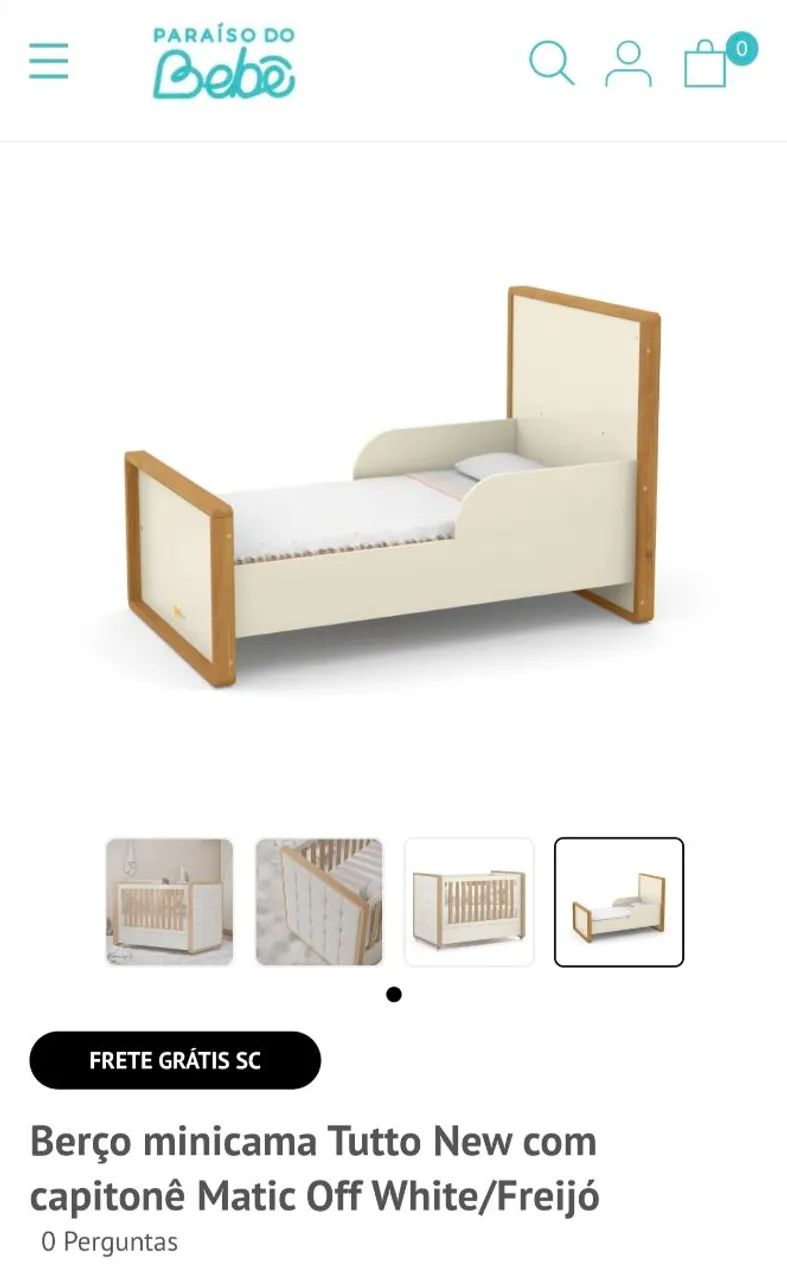 Berço com Mini cama ( NOVO NA CAIXA) - Foto 4