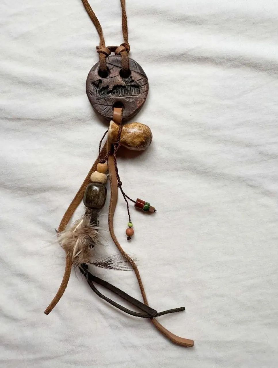 Colar Longo Yacamim em Couro Artesanal - Estilo Boho Chic - Foto 2