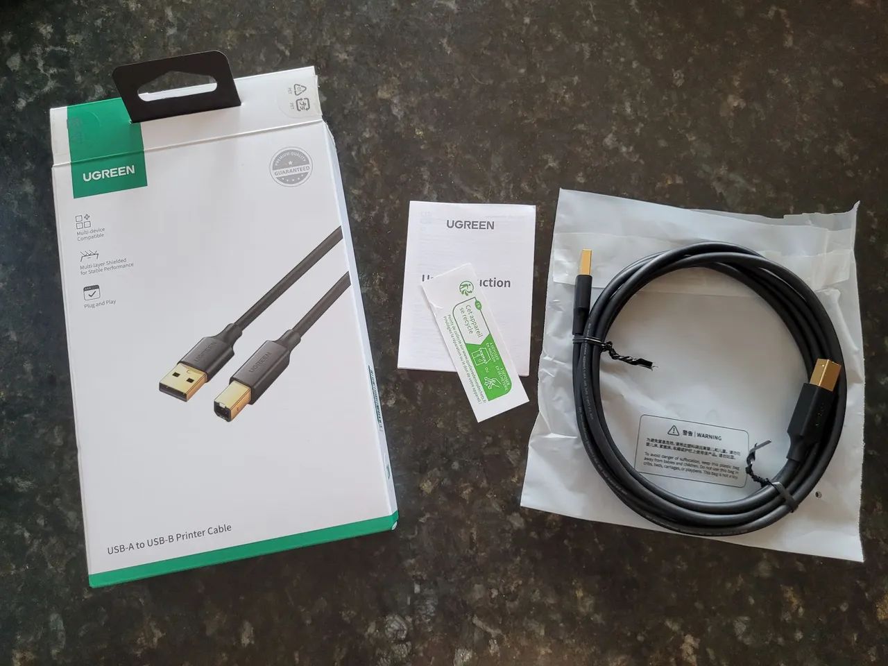 UGreen Cabo USB B 2.0 Impressora Universal Epson HP 2 metros  - Foto 2