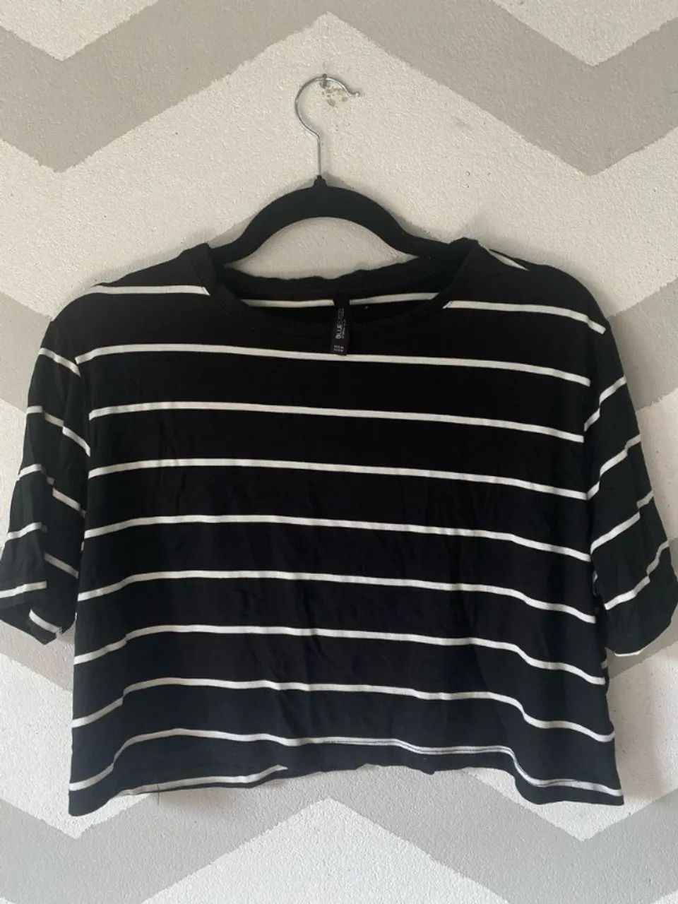 blusa cropped bluesteel listrada m - Foto 3