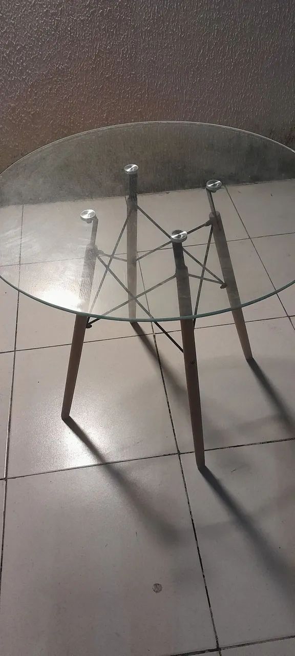 Mesa de vidro moderna 4 lugares