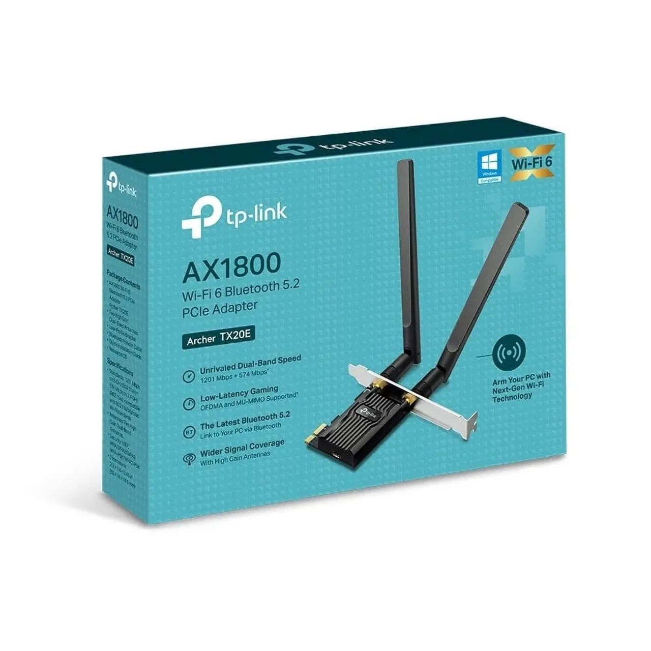 Placa de Rede Adaptador Wi-fi 6 e Bluetooth Tp-link Archer TX20e Ax1800 com 2 antenas - Foto 3