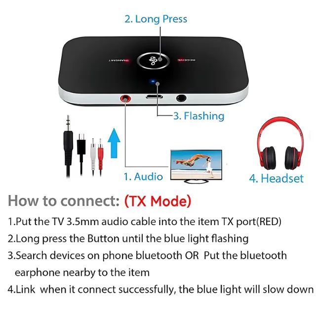 Receptor e Transmissor Áudio Bluetooth 5.0 - Foto 5