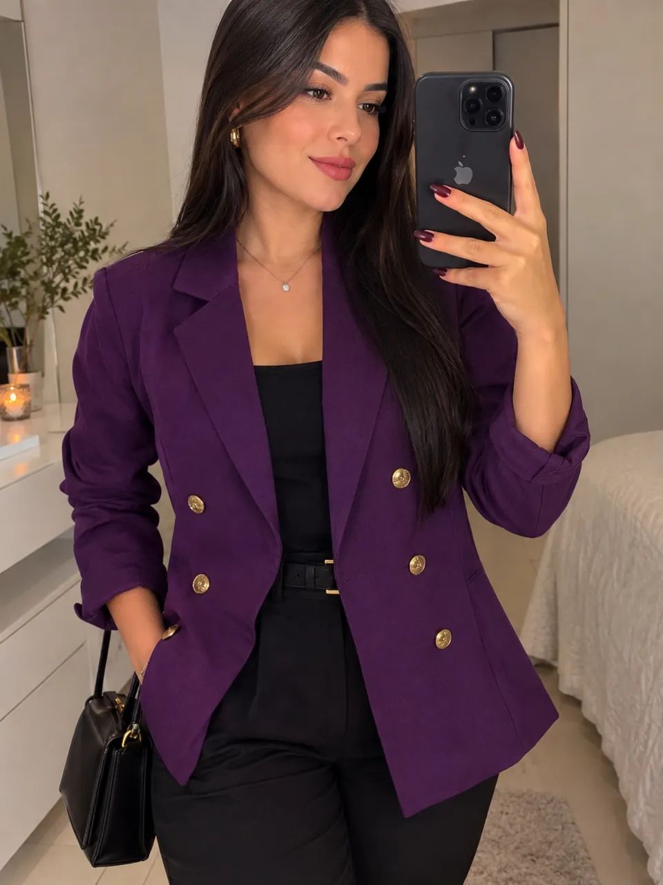 ? BLAZER ROXO ALFAIATARIA FEMININO- ELEGÂNCIA E PODER ? - Foto 2