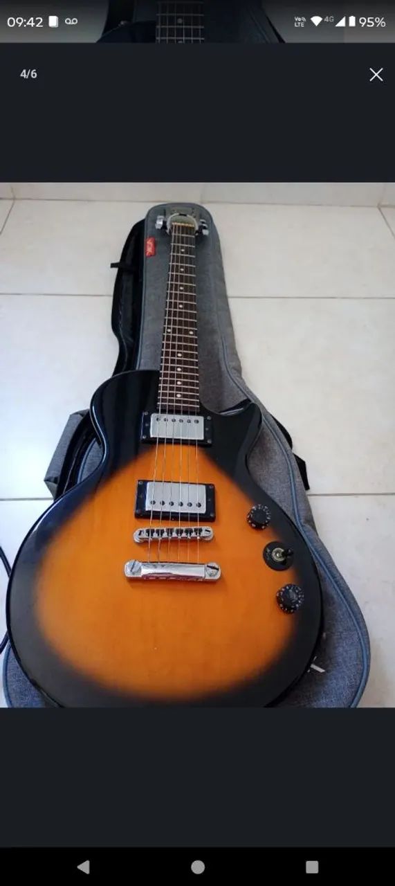 Kit Guitarra Epiphone, amplificador e capa - Foto 5