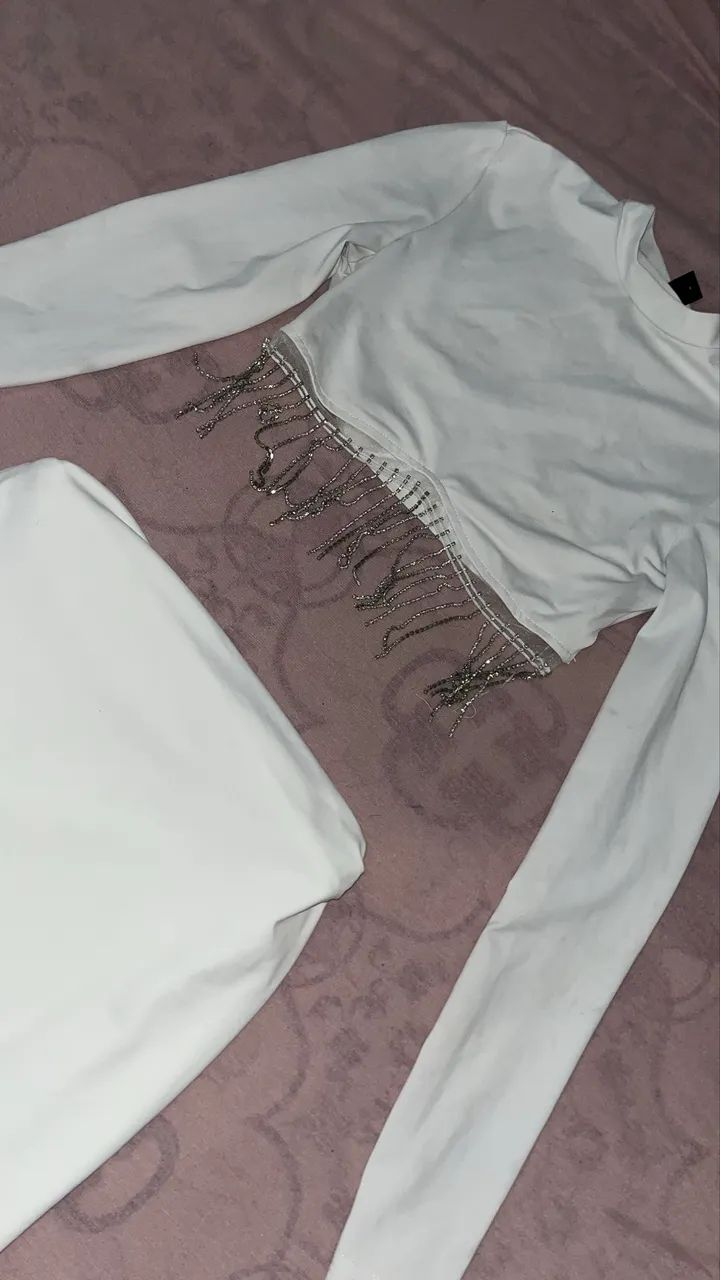 CONJUNTO BRANCO COM STRASS - Foto 5