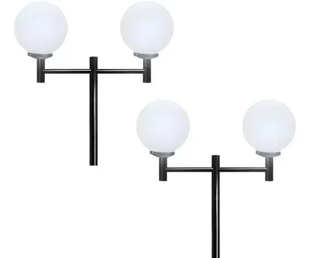 Poste de jardim 2 metros com 2 globo - Foto 2