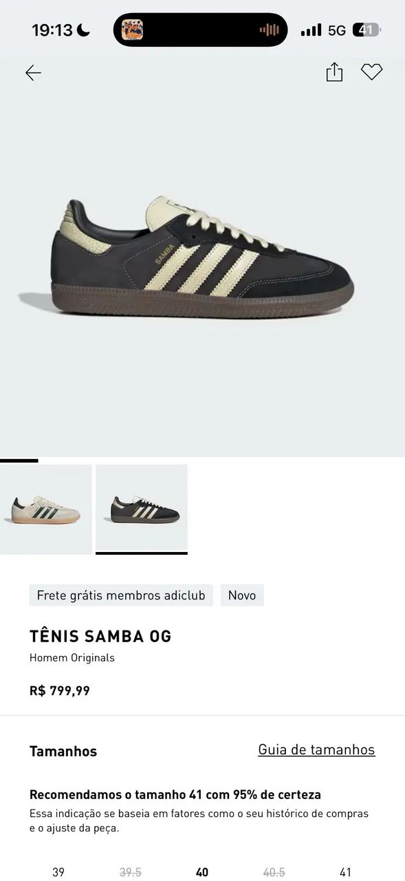 Tênis samba OG original TAM 41  - Foto 2