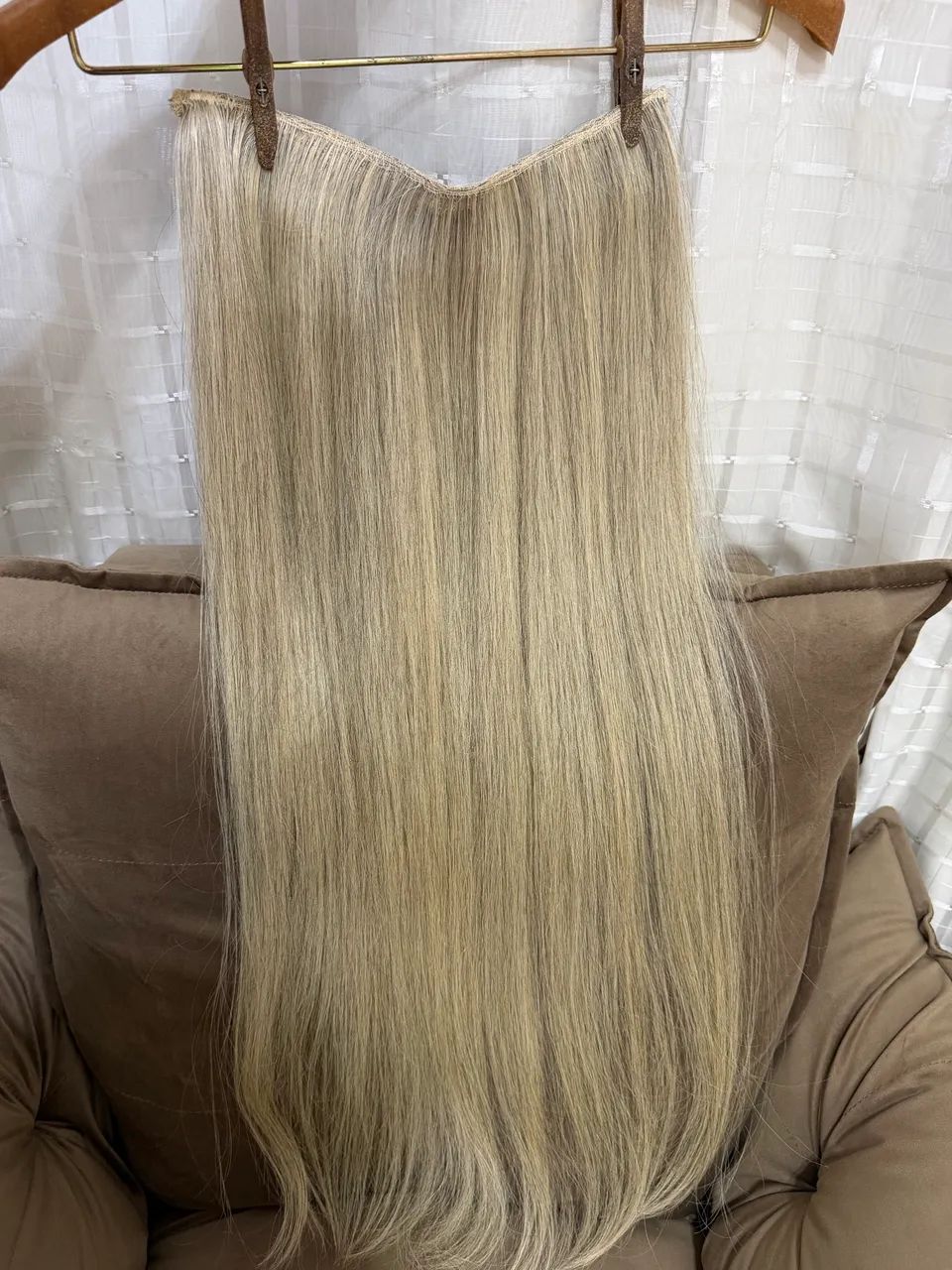  2 telas cabelo loiro humano Vietnã 75 cm