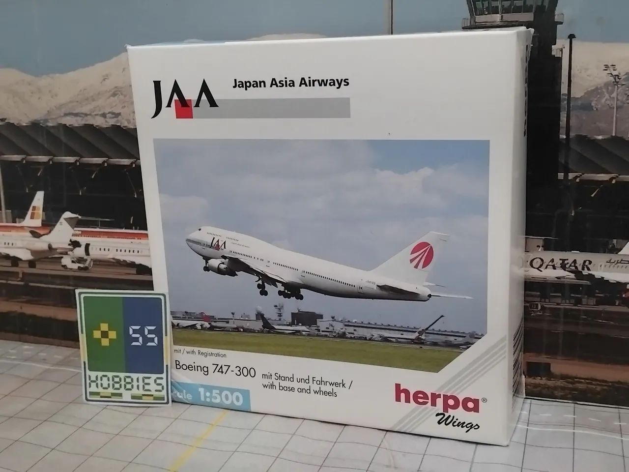 Miniatura Avião Herpa Wings 1/500 JAA Japan Asia Airways Boeing