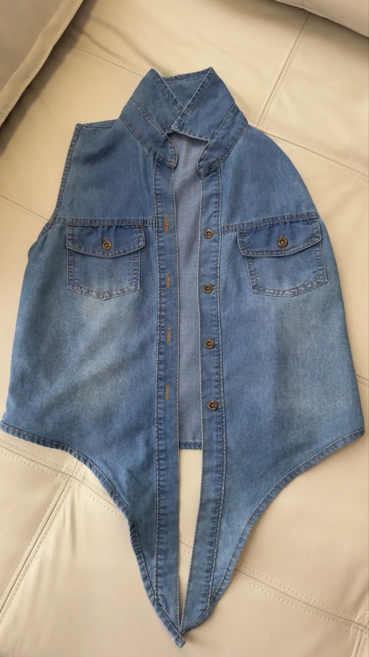 colete feminino jeans p