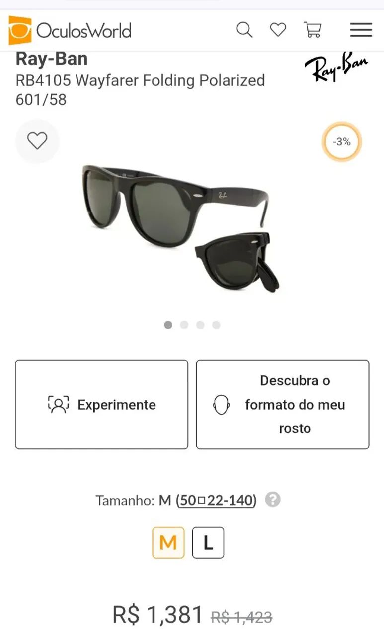 Rai ban Wayfarer Folding Polarized