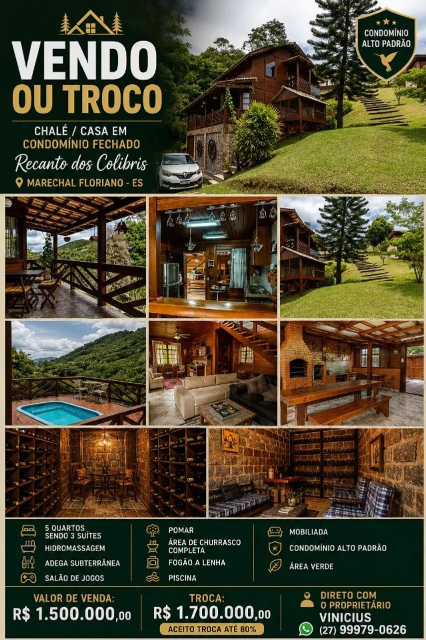Vendo ou Troco Chalé em Marechal Floriano/ES