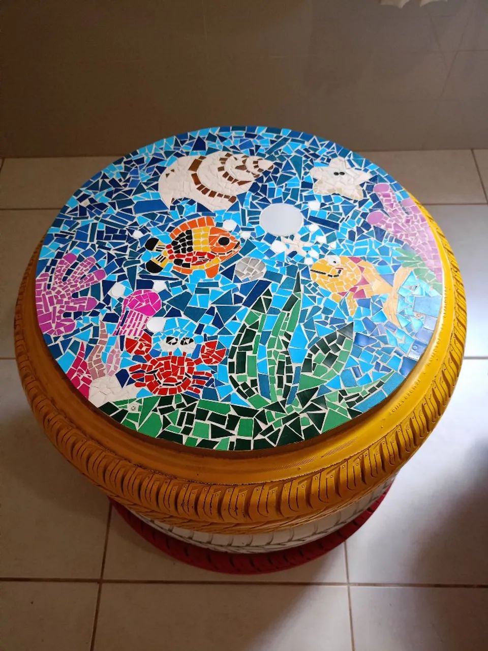 Mesa em mosaico com Rodízio várias ultilidade  - Foto 2