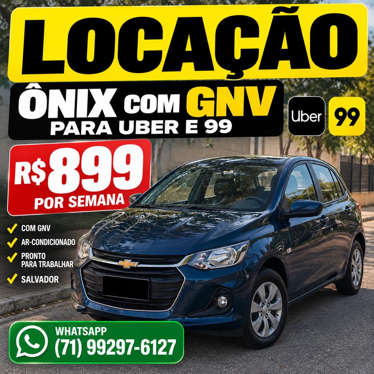 LOCAÇÃO ÔNIX COM GNV P Uber e 99
