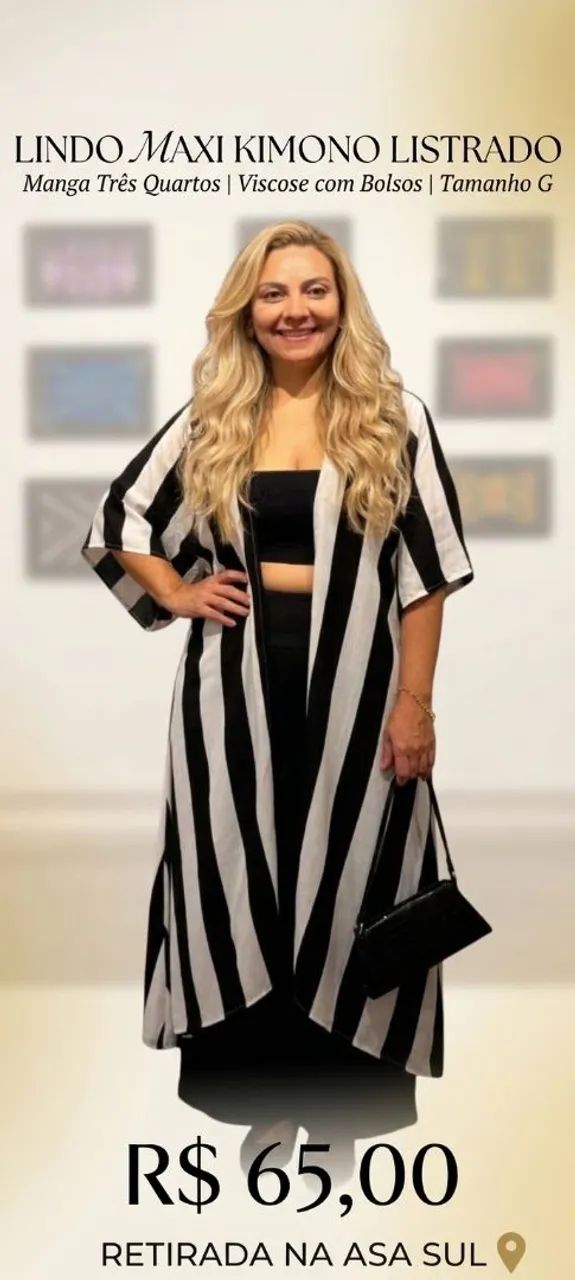 Kimono Maxi Listrado 