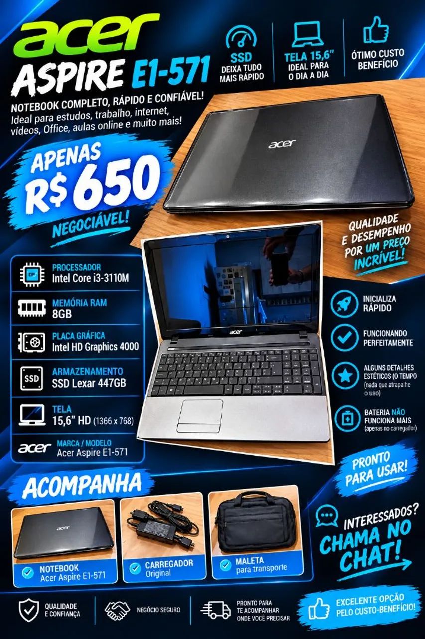Notebook Acer E1-571