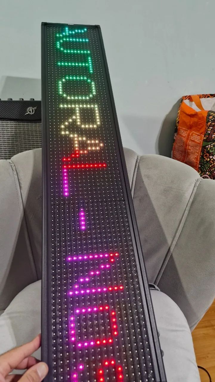 Painel LED Lelong 96x16 - Letreiro Digital Wi-Fi RGB Programável