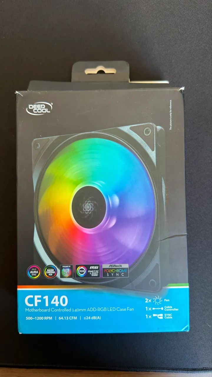 Kit fan RGB Deepcool com controladora 140mm x2 - Foto 3
