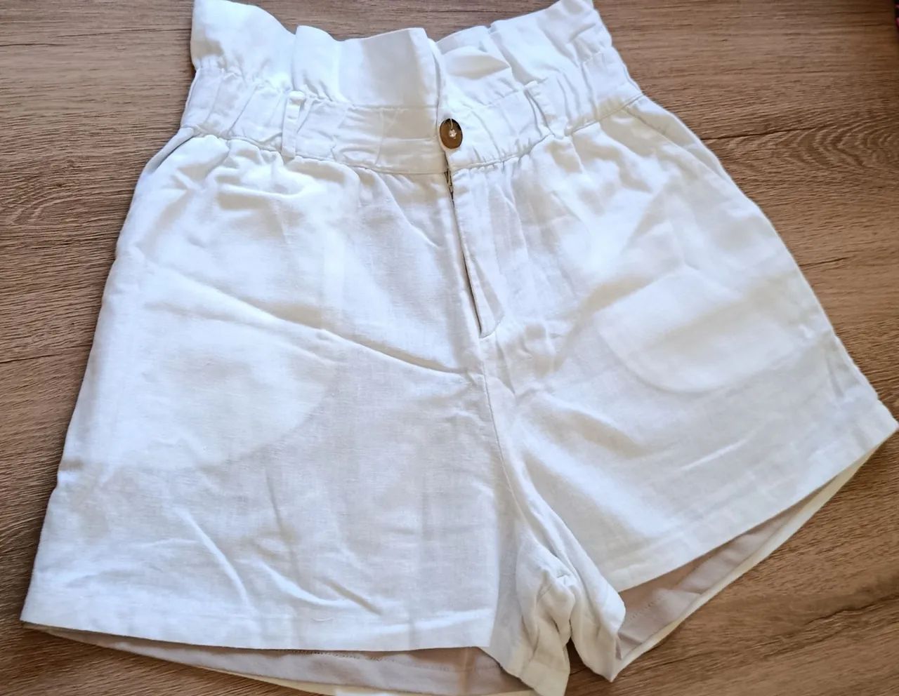 Short Linho G Branco Forrado Conservado