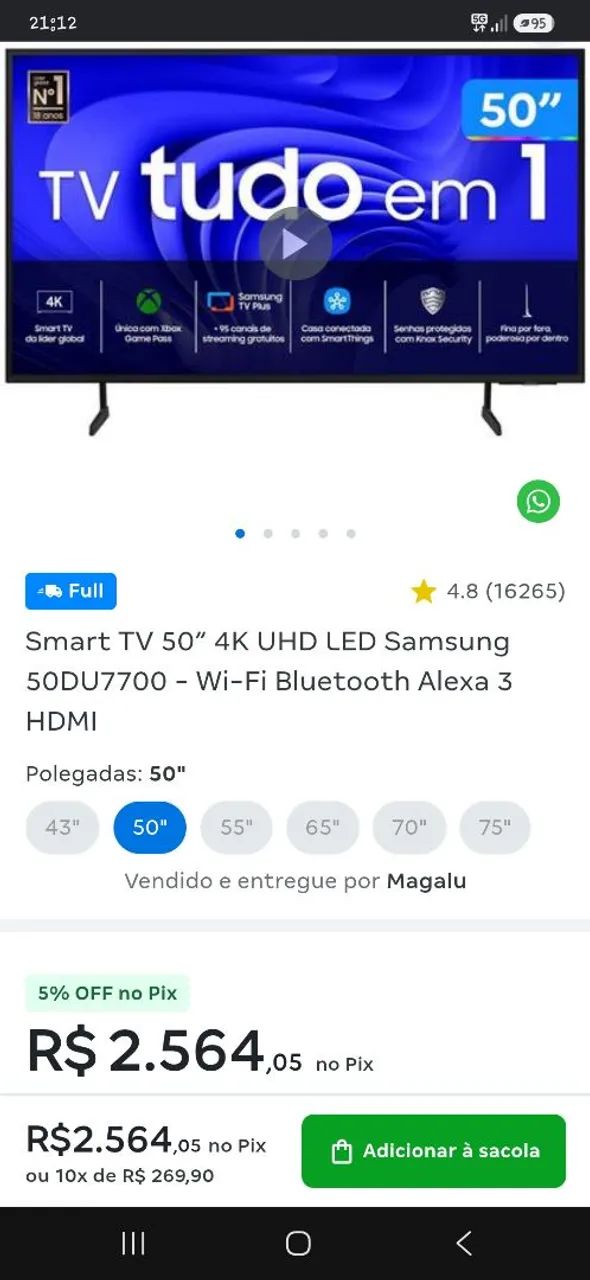 Tv Samsung 50 polegadas com game pass integrado - Foto 5