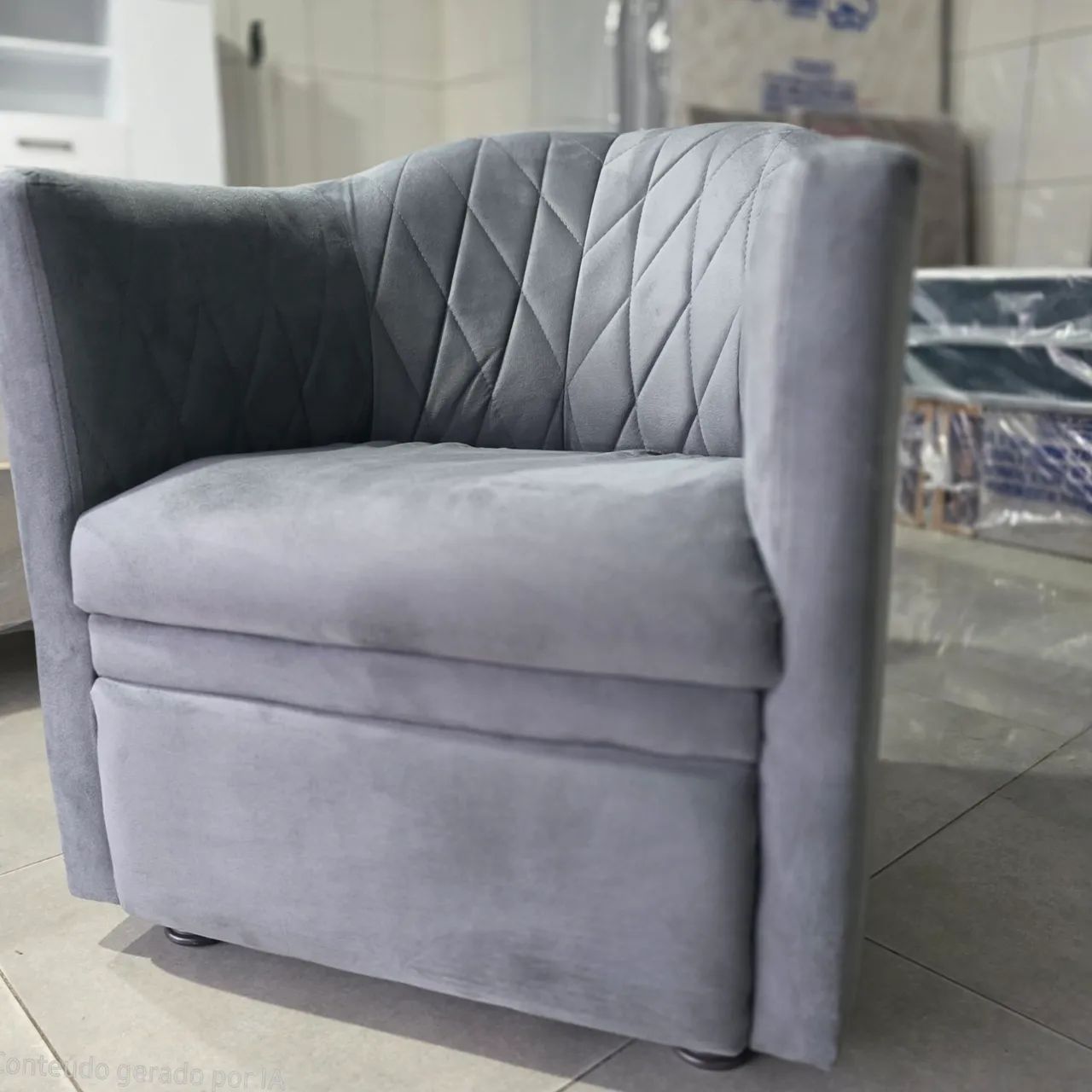 Poltrona chinesa cinza Nova com entrega  - Foto 3