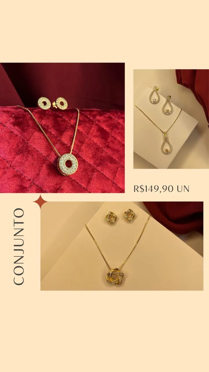 Semijoias brinco, colar e pulseira  - Foto 4