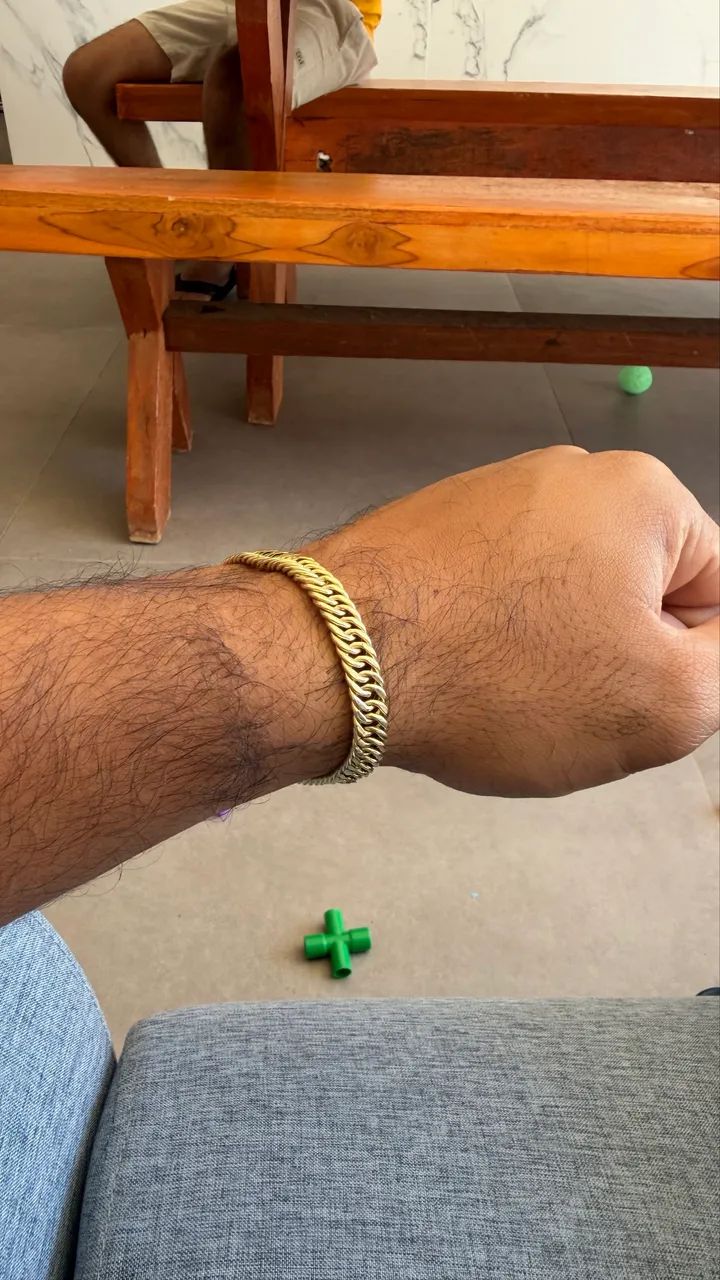 Pulseira Ouro Ocada Grumet Duplo 8.9 G - Foto 3
