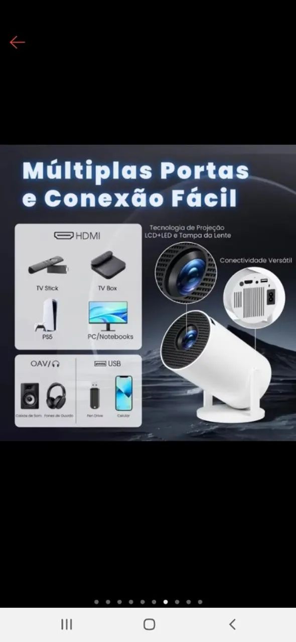 Projetor 4K HD 150 Polegadas Celular, Xbox, PS, Pc, Wifi HY300 Pro Magcubic - Foto 4