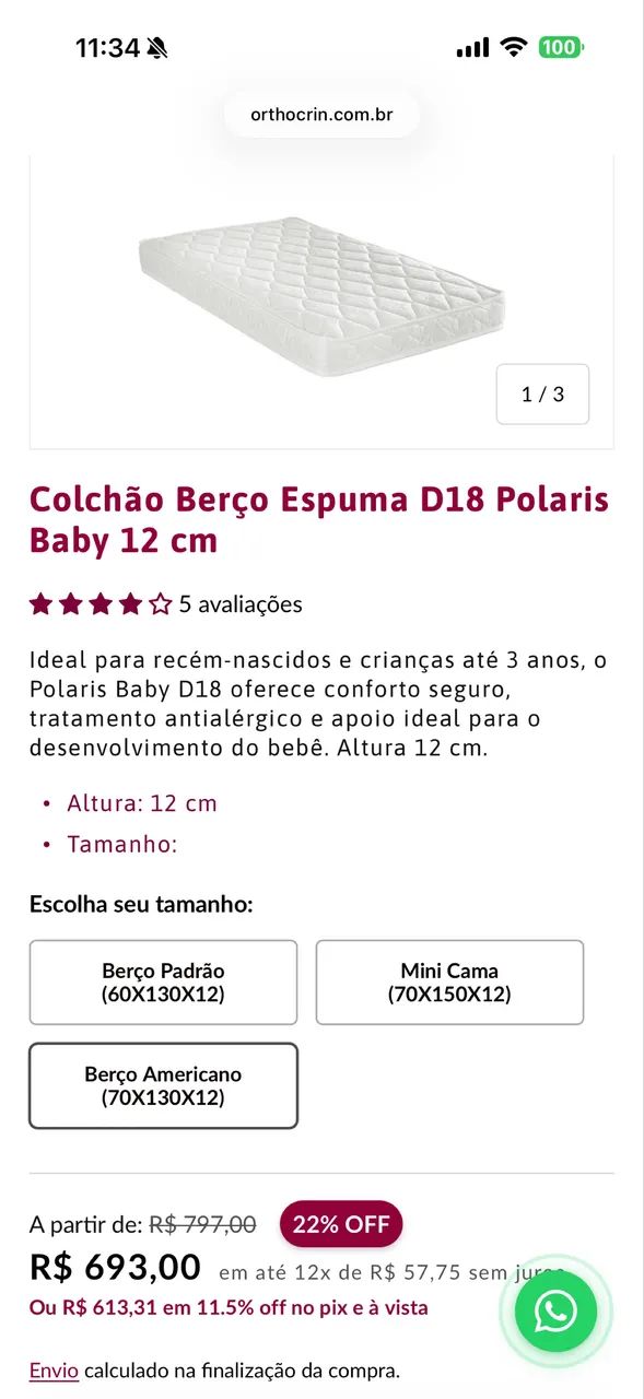 Colchão berço americano  - Foto 3