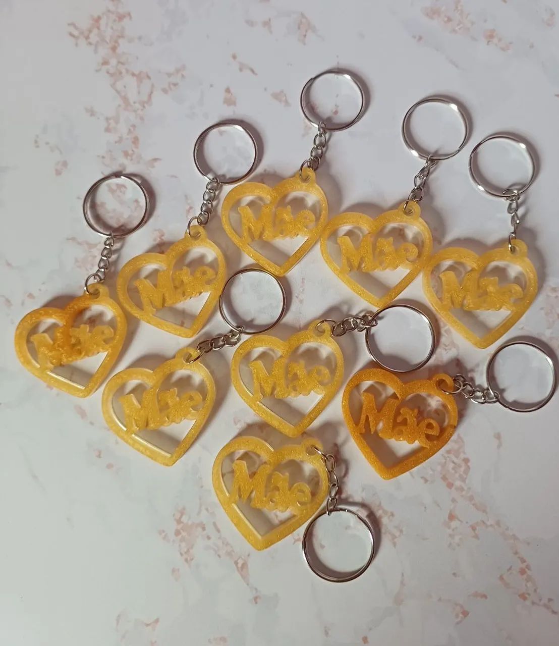 Kit 9 Chaveiros Mãe com Coração  - Foto 2