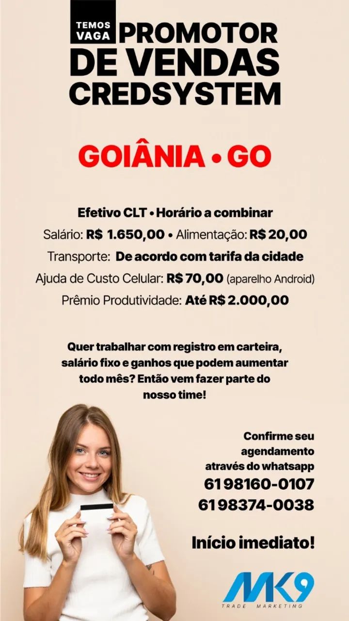 VAGAS!! PROMOTOR DE VENDAS - GO - Foto 5