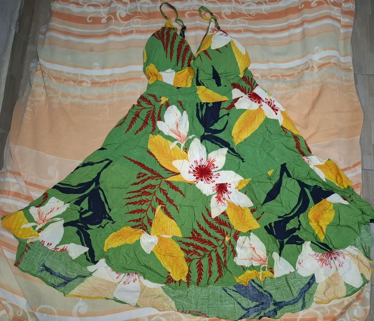 Vestido verde floral