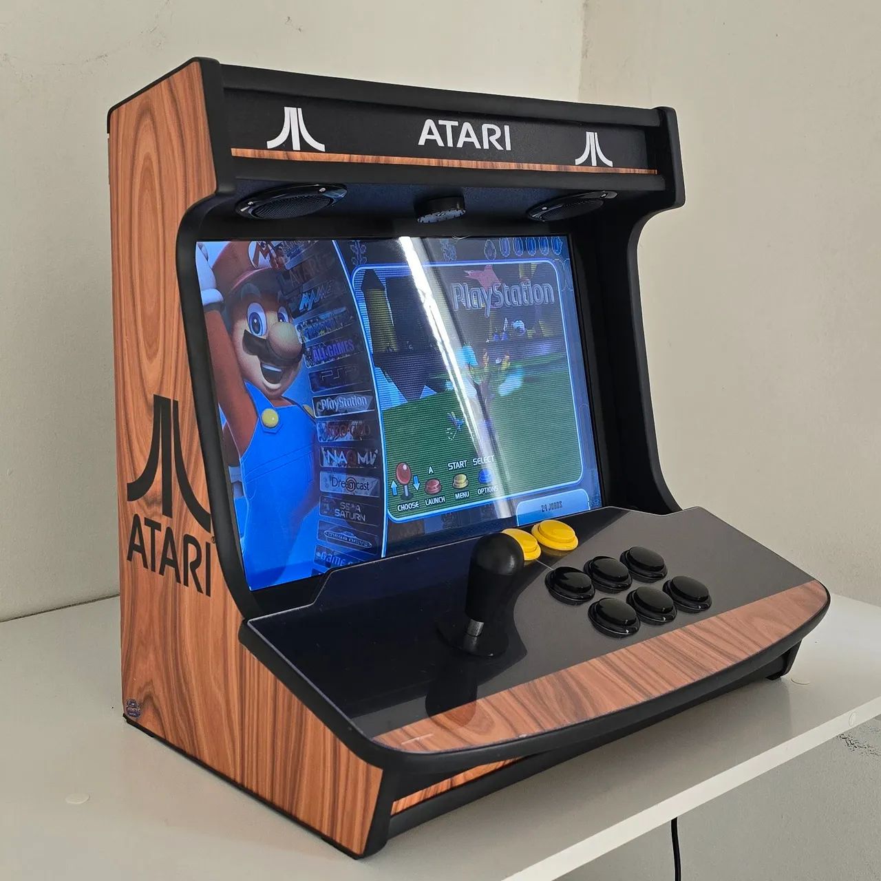 Fliperama portátil ATARI 15 polegadas multi sistemas pronto pra jogar