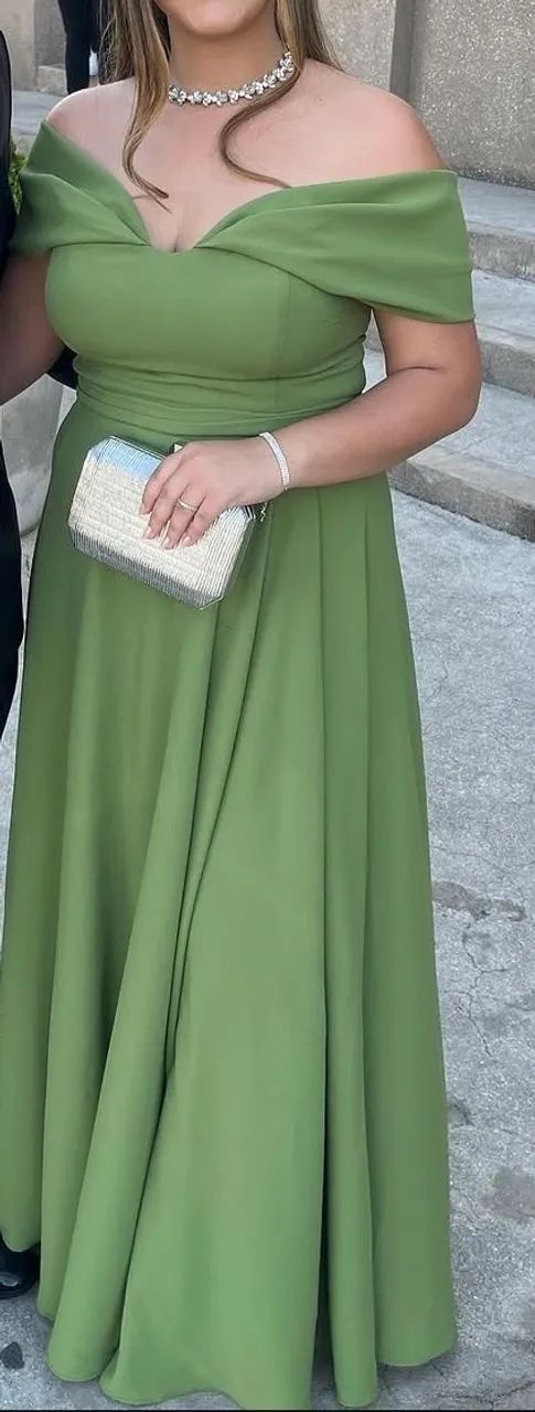 Vestido verde oliva - usado apenas 1 vez  - Foto 2
