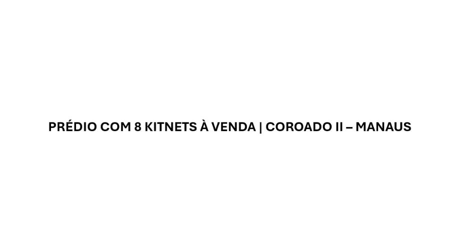 PRÉDIO COM 8 KITNETS