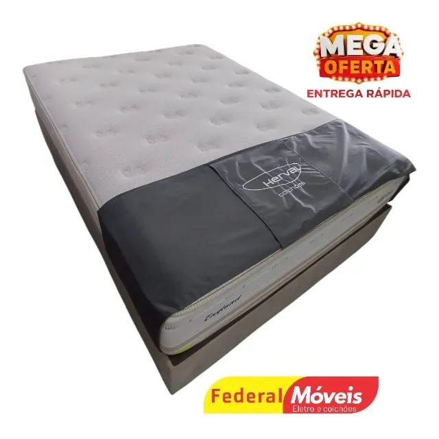Cama Box Casal 1,38m Base + Colchão c/ Molas e Pillow MEGA OFERTA 