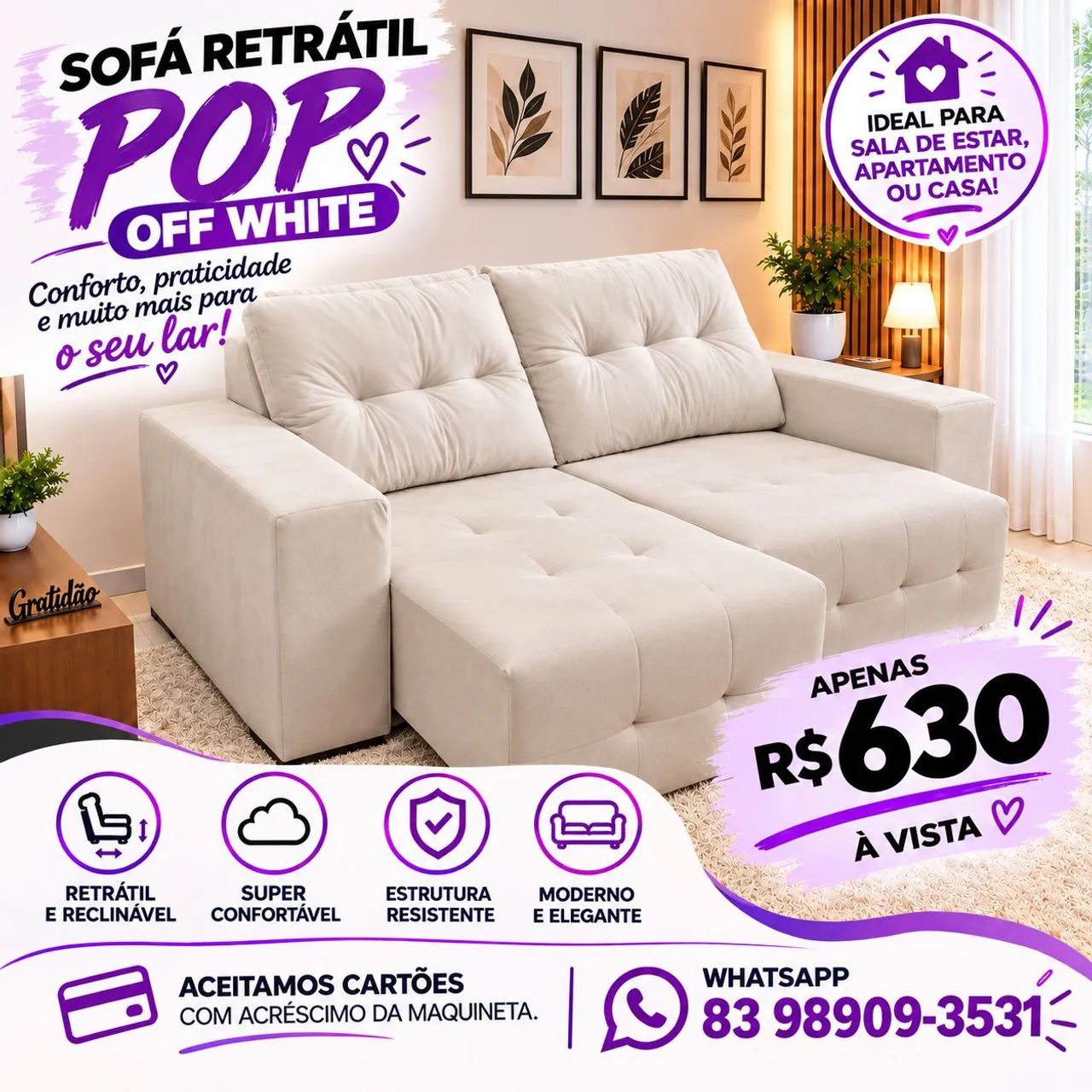Promoção de sofá retrátil pop novo direto de fábrica. - Foto 2