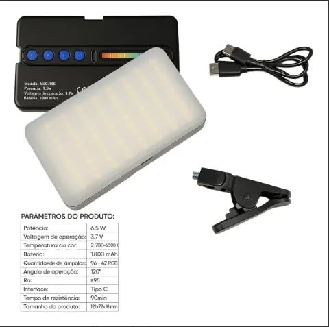 Luz De Preenchimento Portátil Para Celular Camera Rgb 6.5w - Foto 3
