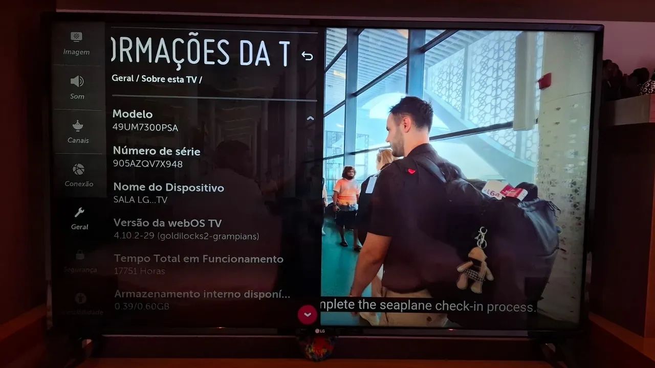 Televisão LG 4K smart 48 polegadas 